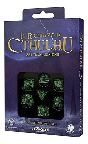 Q Taller Call Of Cthulhu Dice (7ª Edición), Negro / Verde