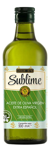 Aceite De Oliva Virgen Extra Sublime Botella Vidrio × 500ml