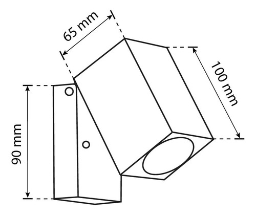 Arbotante Para Pared Angular 90, 8w, Base Gu10, Exterior