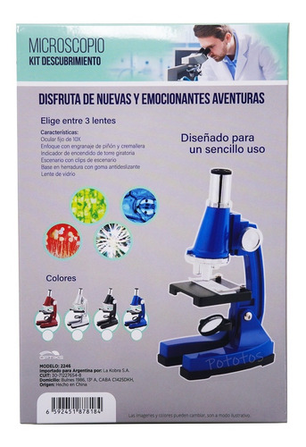 Imagen 2 de 5 de Microscopio Infantil 450x Kit Descubrimiento Optiks 2246