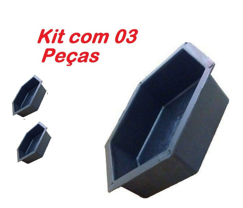 Forma Sextavada P/bloquete De Cimento 06cm 03 Peças!