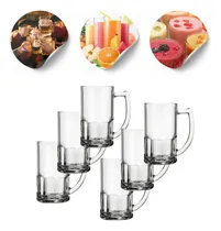 Comprar Kit 06 Canecas Vidro 320ml Com Alça Ergonômica Resistente