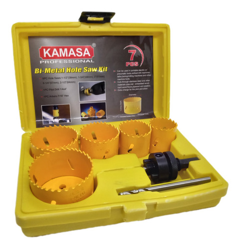 Juego De Sierra Copa Bi-metal 7 Pcs Kamasa Km-1057