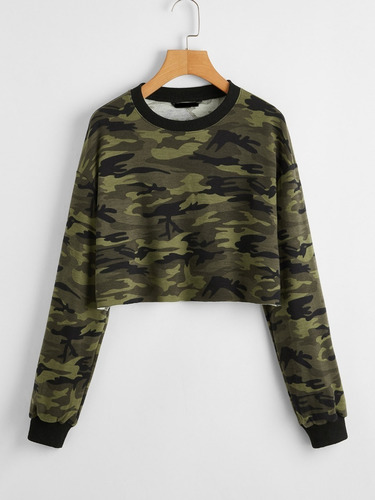 Sudadera Corta Camuflaje Militar Blusas Dama Ropa Mujer | Envío gratis
