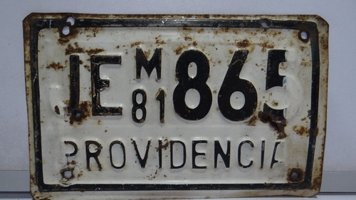 Placa Patente Antigua Chilena, Providencia