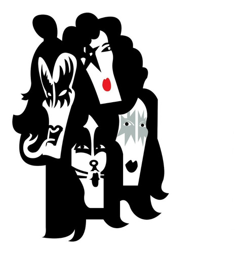 Kiss - Quarteto Membros Integrantes - 4 Adesivos - Bd-000248