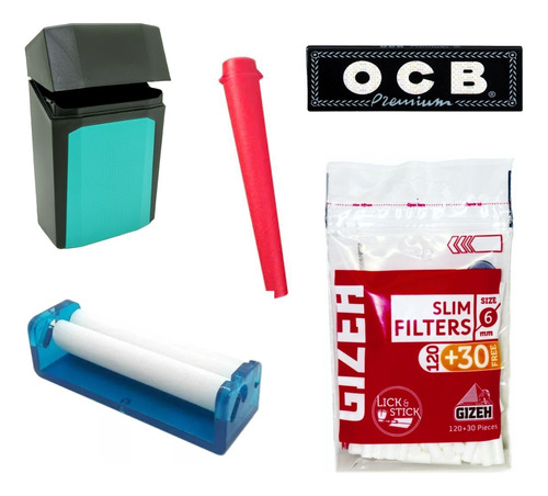 Kit Maquina Para Armar Cigarrera Papel Ocb Filtro Sauver