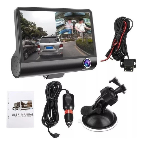 Dvr Para Carro Con Pantalla De 4.3  Cámaras Frontal Reversa