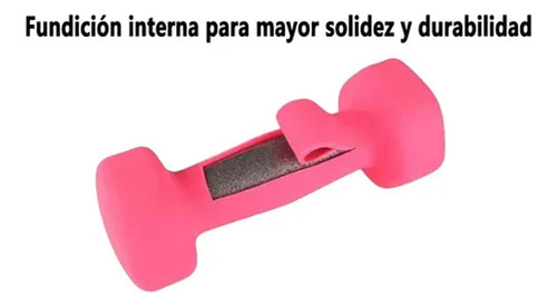 Par De Mancuernas Hexagonales Neopreno 1 Kg Neopreno Fucsia