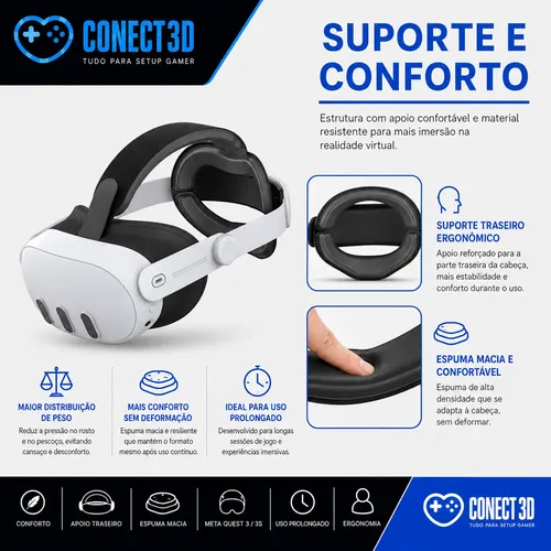 Alça Faixa Cabeça Dobe Ajustável Para Vr Meta Quest 3 E 3s | Frete
