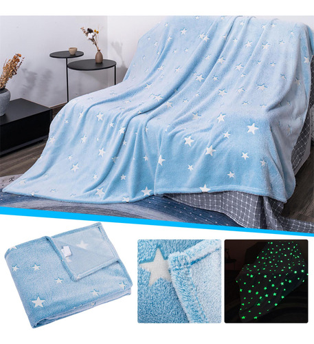 Manta De Franela Luminosa En Blanco Con Forma De Estrella Pe