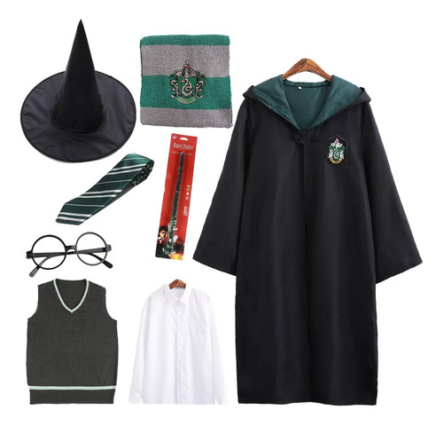 Harry Potter Mago Túnica Disfraz Uniforme Universitario Cosplay 8 Piezas Set