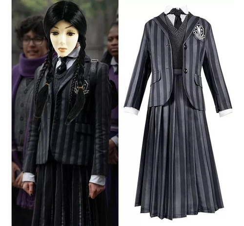 Set De Cosplay De Uniforme Escolar Para Miércoles De Hallowe