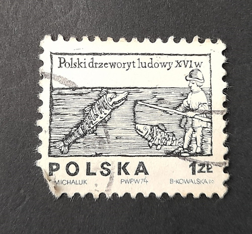 Sello Postal Polonia - Woods Carvingus
