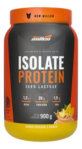 Suplemento en pó New Millen Whey protein sabor pêssego e manga x 900g