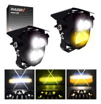 Comprar Par De Faros Led Para Moto Rasen Con 4 Lupas Y Luz Amarillo-