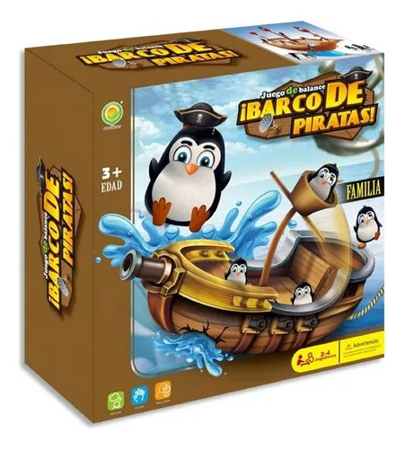 Juego De Mesa Equilibrio Barco Pirata De Pinguinos