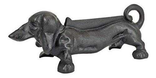 Estatua Perro Dachshund Hierro Fundido, Negro