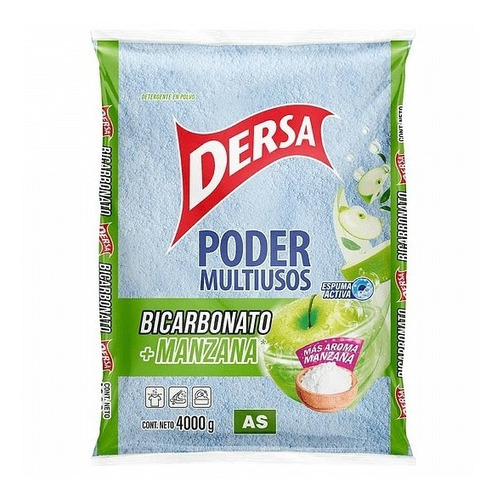 Detergente Dersa As En Polvo 4000 Gr Bicarbonato Manzana