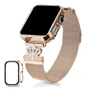 Correa De Acero Para Apple Watch Ultra Diamond Rose De 49mm