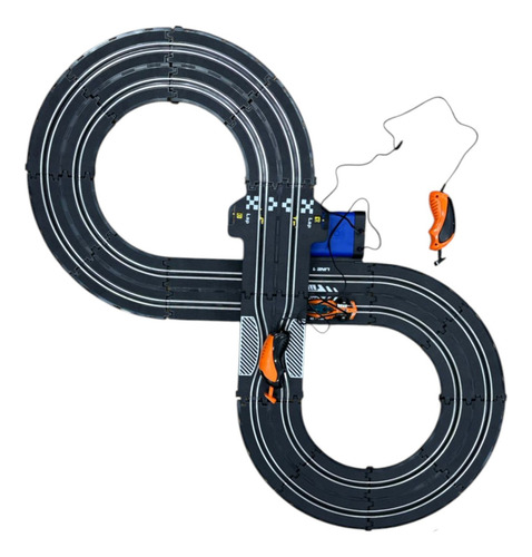 Pista De Carreras Formula 1 Con 2 Autos 3 En 1 Color Negro