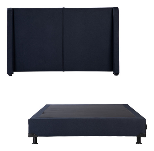 Cabecera Individual Dicasa Milan Azul + Box Dicasa Orly