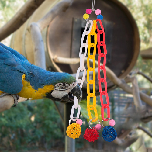 Juguete Masticable Para Pájaros, Loros, Cadena Colgante De P