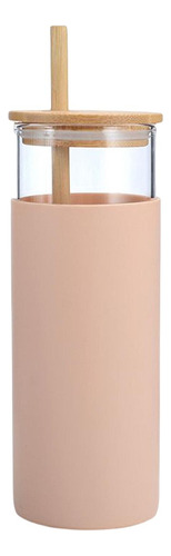 Taza Con Mango De Tapa De Bambú De Paja Alto Borosilicato