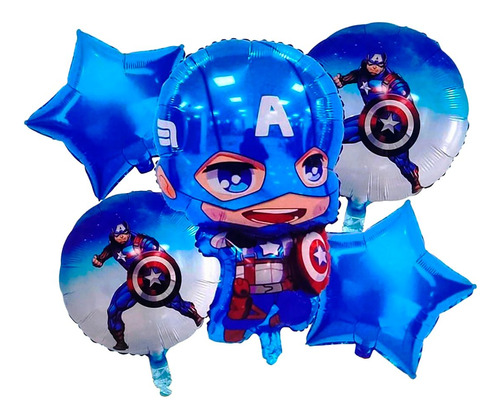 Bouquet Globos Capitán América Avengers Super Héroe Fiesta