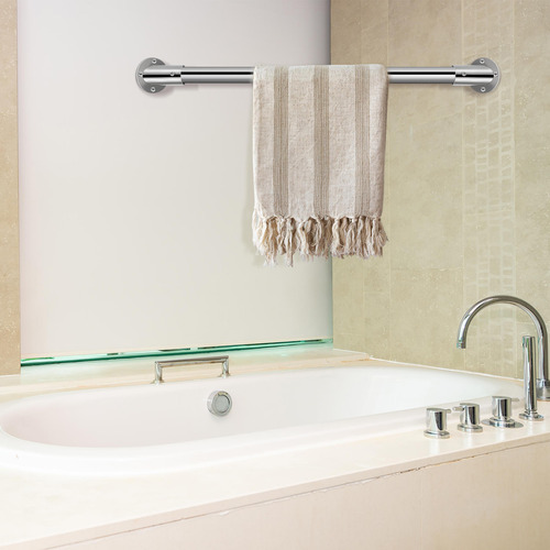 Cortina De Ducha De Acero Inoxidable Con Soporte Para Barra