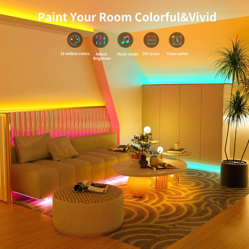 Luces Led Para Dormitorio De 100 Pies (1 Rollo De 100 Pies)
