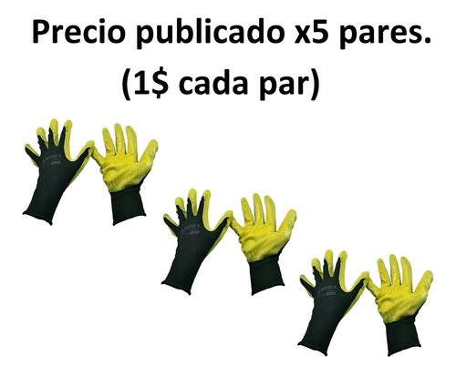 Guantes Recubiertos Con Nitrilo Amarillo Negro 