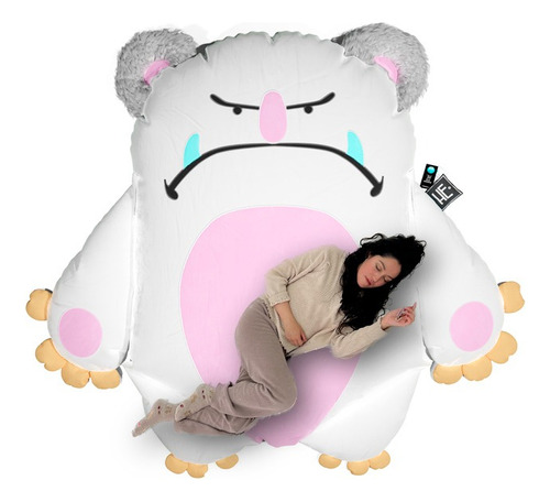 Mega Puff Tipo Cama De Koala Albino Rosa 2 Metros Peluche