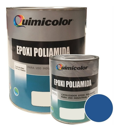 Kit Pintura Epoxica Azul Quimicolor Con Catalizador Galon 