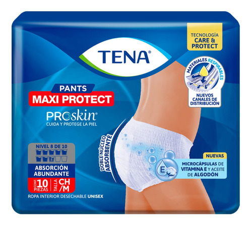 Pañales Para Adultos Tena Pants Maxi Protect 10 Piezas