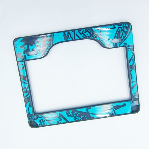 Porta Placa Para Moto Rotulado Reflectivo Azul Tur