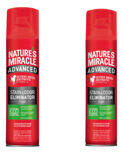 2 Natures Miracle Espuma Manchas/olores Avanzado Perro 496ml