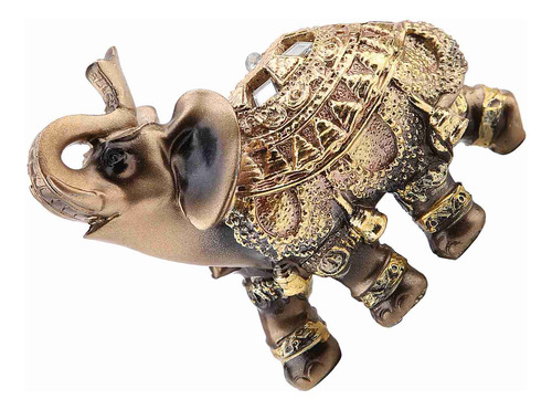 Escultura De Elefante Dorado De Lucky Feng Shui, Riqueza
