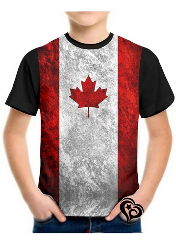 Camiseta Bandeira Do Canada Masculina Infantil Blusa
