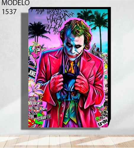 Cuadro Decorativo Joker Pop Art Grafiti Batman Textura