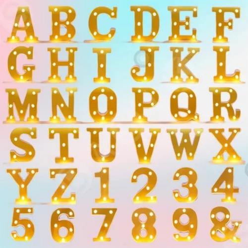 Letras Y Números Led 3d Luces Foco Lampara Decora Abecedario Z