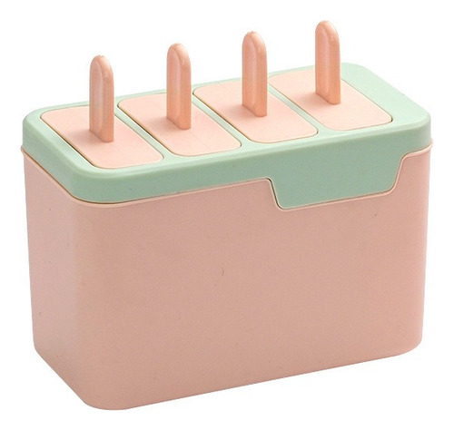 Molde De 4 Piezas Paletas Para Helado, Reutilizables Rosa