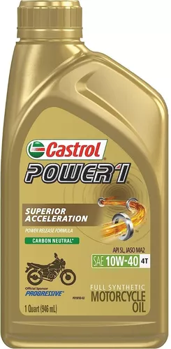 CASTROL Aceite de Moto 10w 40 Full Sintético Castrol 4t Original 1L