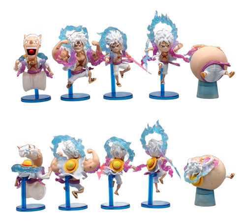 Figura Luffy Gear 5 One Piece Set X5 Dios Del Sol Nika Anime