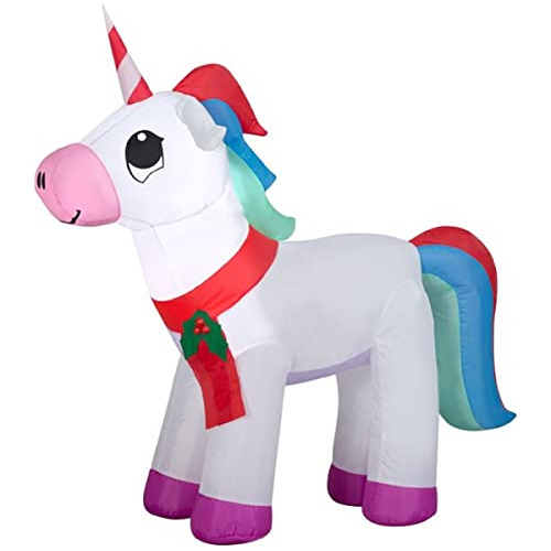 Colorful Unicorn Christmas Inflatable Decoration By Gem...