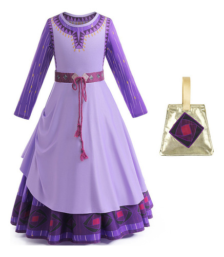 Para Asha Wish Vestido Disfraz Halloween Cosplay Morado