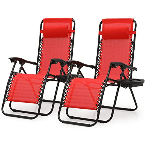 Monibloom Zero Gravity Lounge Chair Set Of 2, Adjustable Fol