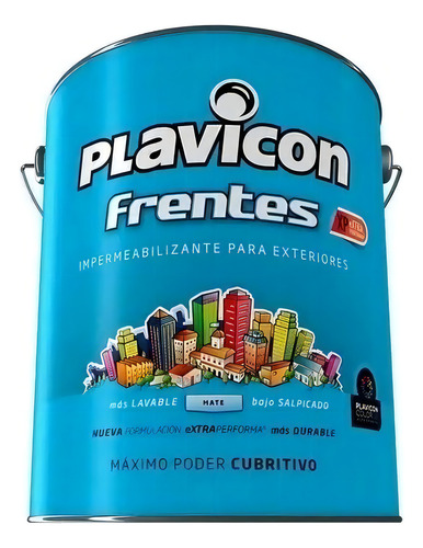 Plavicon Frentes Pintura Latex Impermeable 5 Kg Mataderos Color Verde Foresta