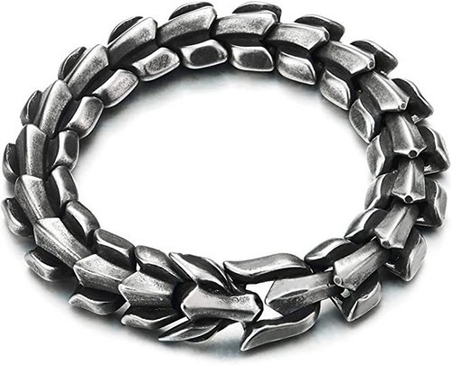 Pulsera De Dragón Vikingo Para Hombre, Brazalete Retro Punk