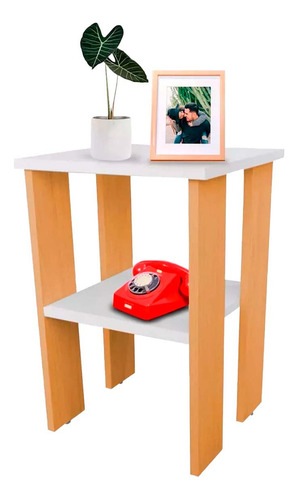 Mesa De Centro Lateral Minimalista Auxiliar Buró 2 Niveles